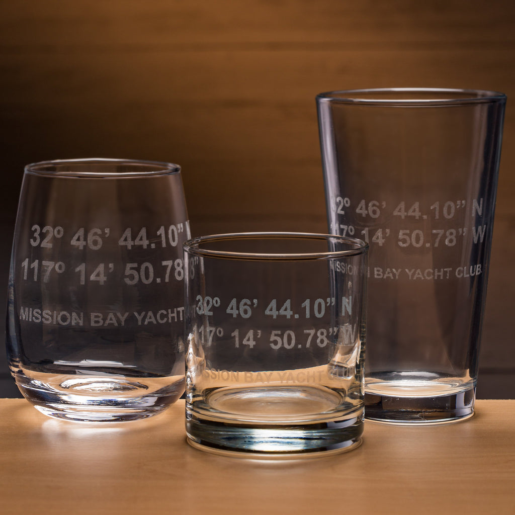 Custom GPS Coordinates Engraved Glasses