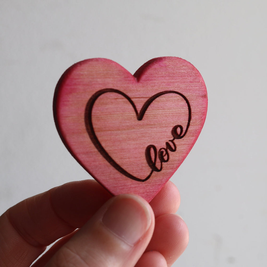 Engraved Heart Magnets