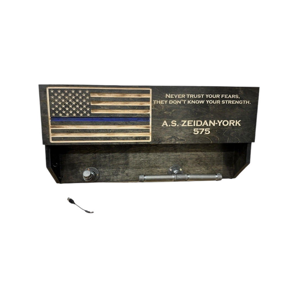Custom Police Gear Rack with RFID Lock and Concealed Compartment