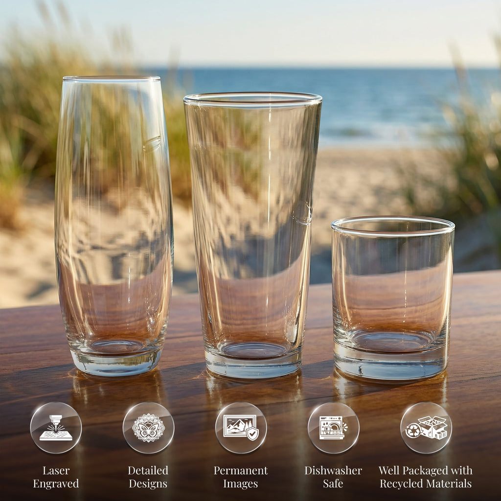 Horseshoe Crab Engraved Glasses
